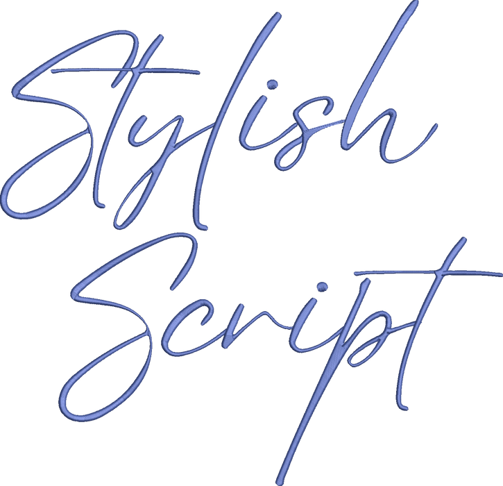 Stylish Script Font Machine Embroidery Design Set -  Cursive Alphabet Letters BX Font - Download 9 Formats and 3 Sizes - 1", 1.5", 2" - Threadart.com