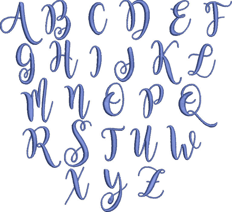 Magnolia Sky Font Machine Embroidery Design Set - Alphabet Letters BX Font - Download 9 Formats and 3 Sizes - Threadart.com