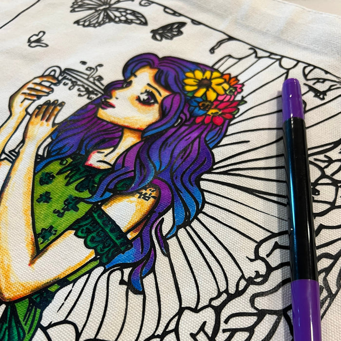  Threadart Color Your Own Bag - Fairy Design - Canvas