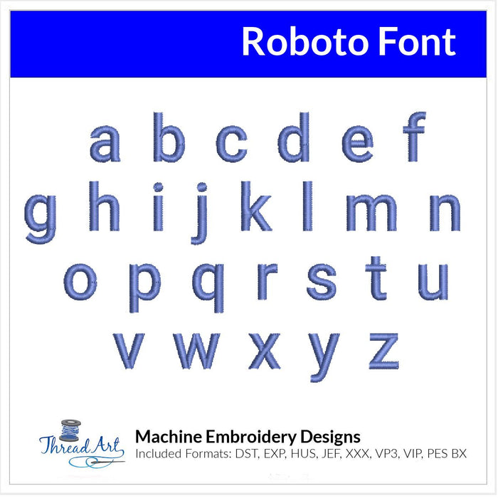 Roberto Font Machine Embroidery Design Set - Alphabet Letters Numbers BX Font - Download 9 Formats and 4 Sizes - Threadart.com