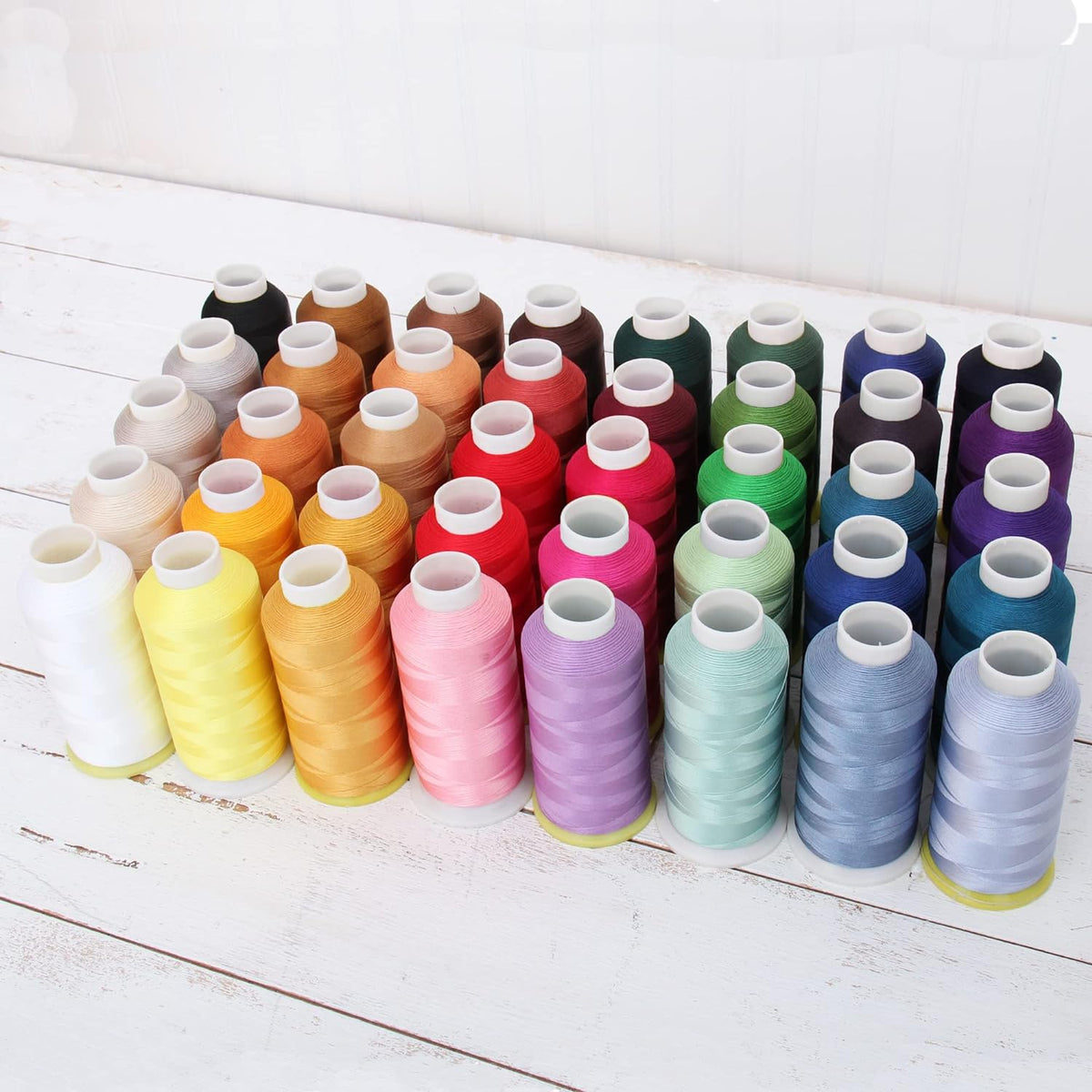 40 Colors Polyester Embroidery Thread Set- 1000M Cones - Set