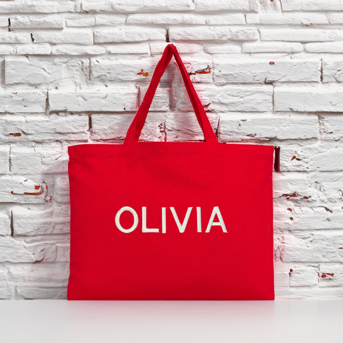 Blank Canvas Tote - Red - 100% Cotton - 12x16- For Books, Beach, Trips, Parties and More - Threadart.com