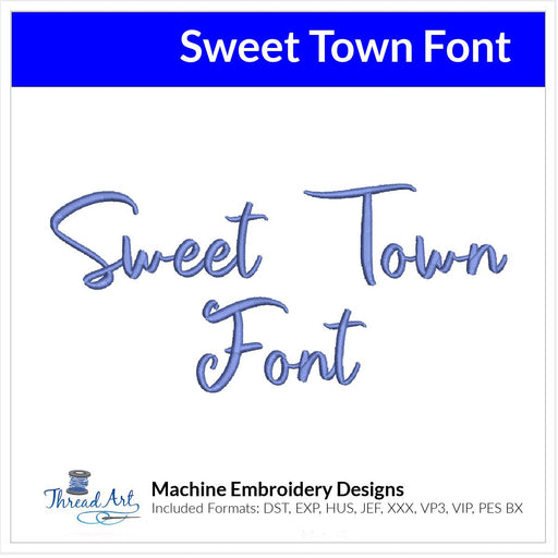 Sweet Town Font Machine Embroidery Design Set - Alphabet Letters Numbers BX Font - Download 9 Formats and 4 Sizes - Threadart.com