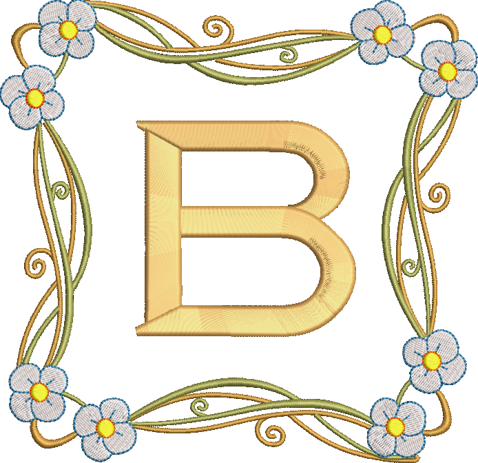 Sunny Monogram Frame Embroidery Design Instant Download - 3 Sizes - 8 Formats - ThreadArt - Threadart.com