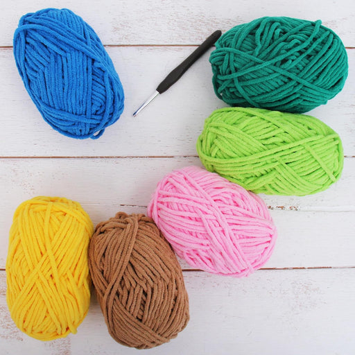 Super Soft Chenille Yarn Set - Tropical - Pack of 6 Skeins - #5-50 Gram Skeins - 60 yds - Threadart.com