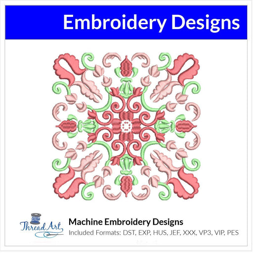 Ornate Decorative Square Machine Embroidery Design Instant Download - 4 Sizes - 8 Formats - ThreadArt - Threadart.com