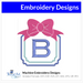 Bow Topped Monogram Frame Embroidery Design Instant Download - 3 Sizes - 8 Formats - ThreadArt - Threadart.com