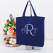 Monogrammed Canvas Tote Bag - Embroidered Initials - Threadart.com