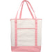 Extra Large Natural Canvas Tote Bag With Light Pink Handles - 22"x16"x6" - Threadart.com