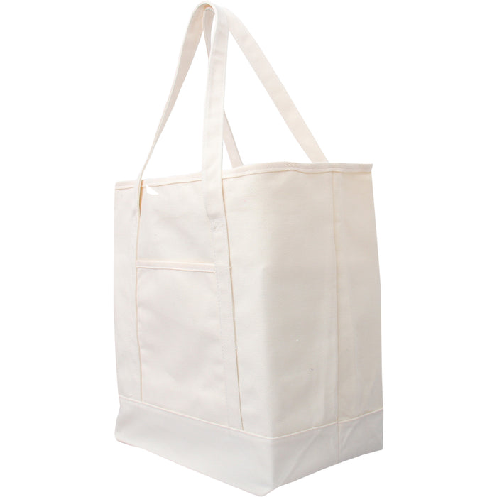 Extra Large Natural Canvas Tote Bag With Natural Handles - 22"x16"x6" - Threadart.com