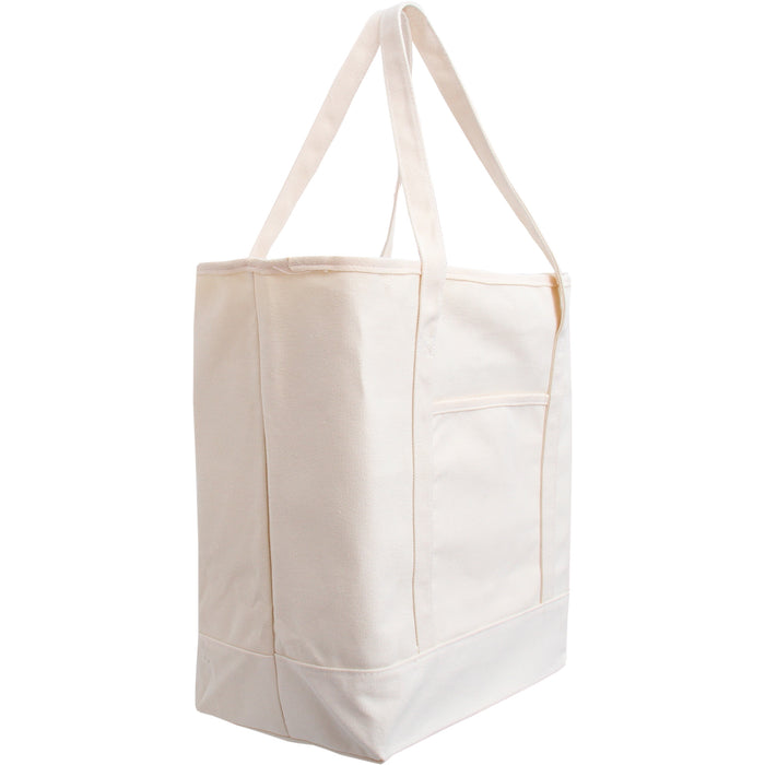 Extra Large Natural Canvas Tote Bag With Natural Handles - 22"x16"x6" - Threadart.com