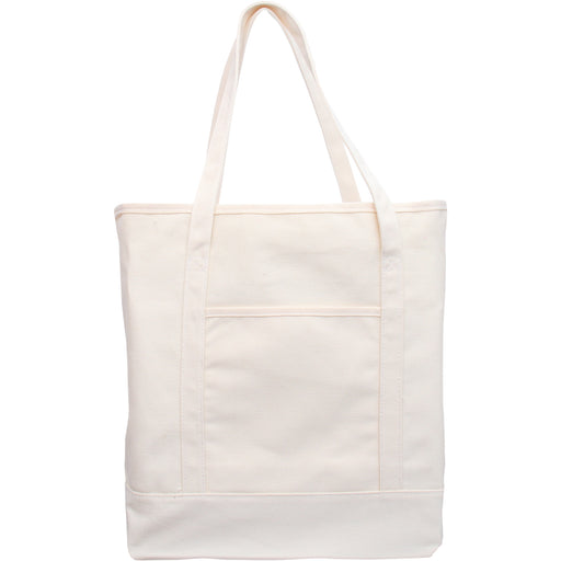 Extra Large Natural Canvas Tote Bag With Natural Handles - 22"x16"x6" - Threadart.com