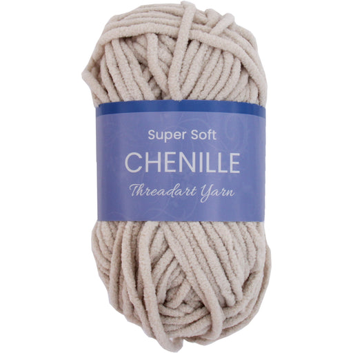 Super Soft Chenille Yarn - #5 - Natural - 50 gram skeins - 60 yds - Threadart.com