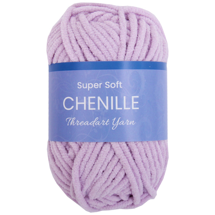 Super Soft Chenille Yarn - #5 - Lavender - 50 gram skeins - 60 yds - Threadart.com