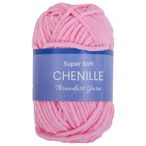 Super Soft Chenille Yarn - #5 - Pink - 50 gram skeins - 60 yds - Threadart.com