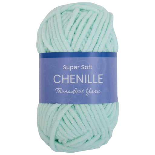 Super Soft Chenille Yarn - #5 - Pale Aqua - 50 gram skeins - 60 yds - Threadart.com