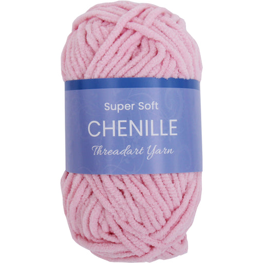 Super Soft Chenille Yarn - #5 - Light Pink - 50 gram skeins - 60 yds - Threadart.com