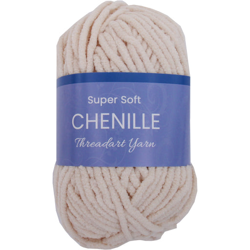 Super Soft Chenille Yarn - #5 - Beige - 50 gram skeins - 60 yds - Threadart.com