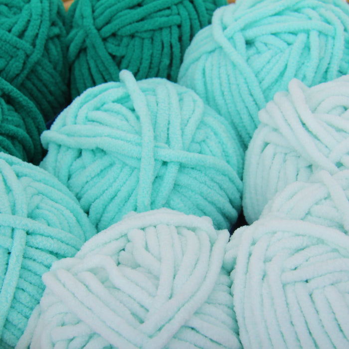 Super Soft Chenille Yarn - #5 - Light Aqua - 50 gram skeins - 60 yds - Threadart.com