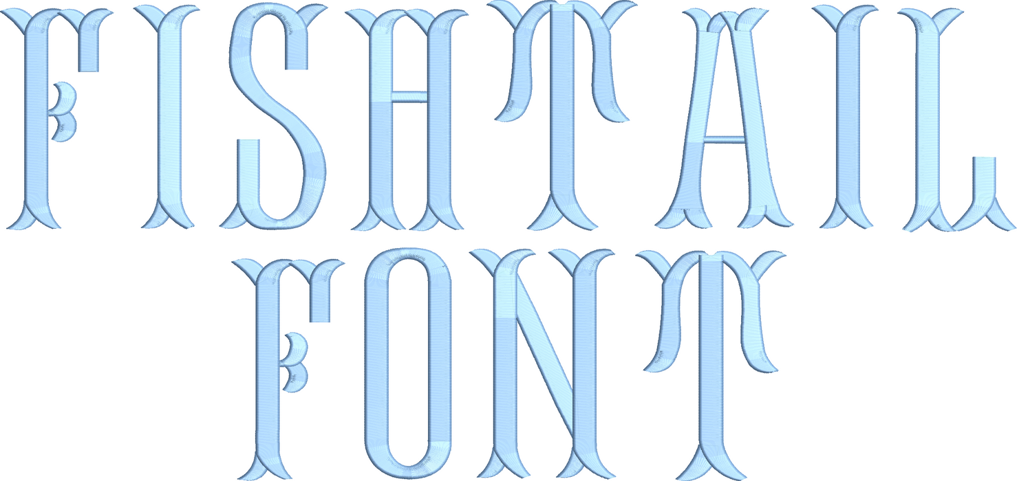 Fishtail Font Machine Embroidery Design Set - Monogramming Alphabet Le ...