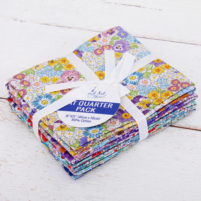 Eight Fat Quarter Bundle - Spring Picnic Collection - 8 Floral Prints - Threadart.com