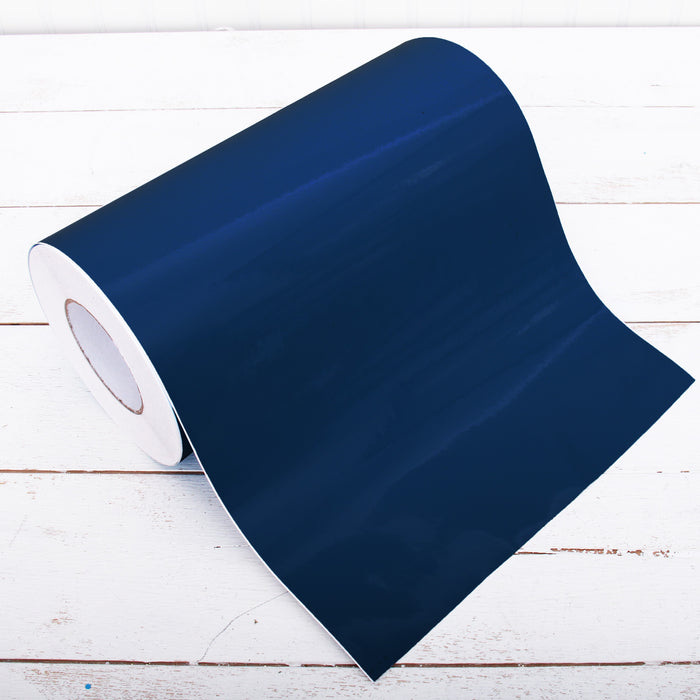 Permanent Vinyl Adhesive Dark Blue - 12" Wide Roll Cut By The Yard - Threadart.com