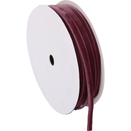 Burgundy Velvet Ribbon - Thin 1/4" Wide Roll - 5 Yard Roll - Threadart.com