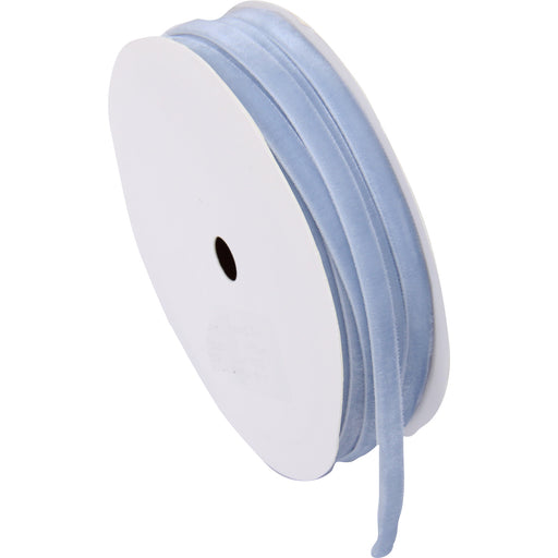 Light Blue Velvet Ribbon - Thin 1/4" Wide Roll - 5 Yard Roll - Threadart.com