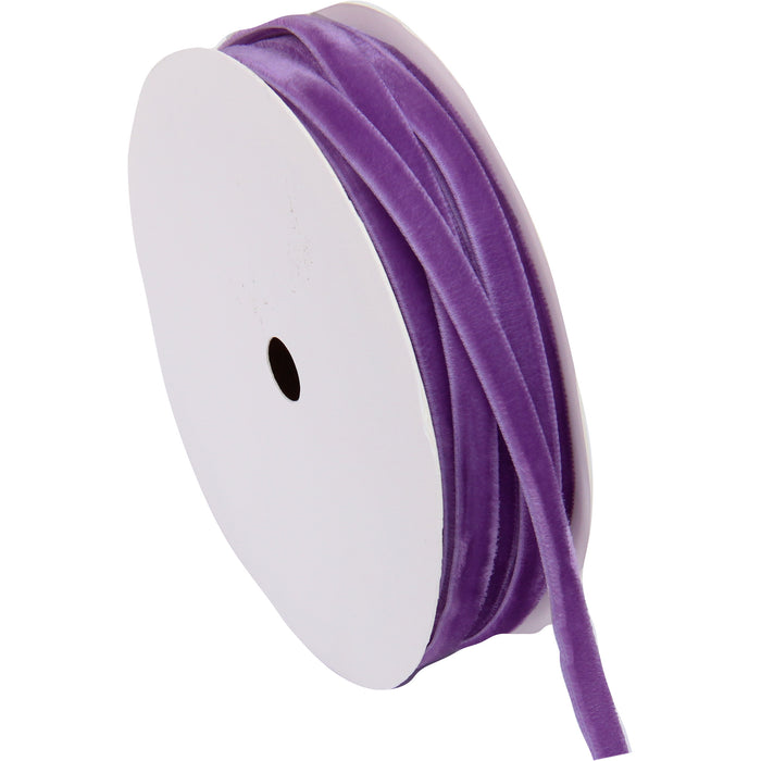 Grape Velvet Ribbon - Thin 1/4" Wide Roll - 5 Yard Roll - Threadart.com