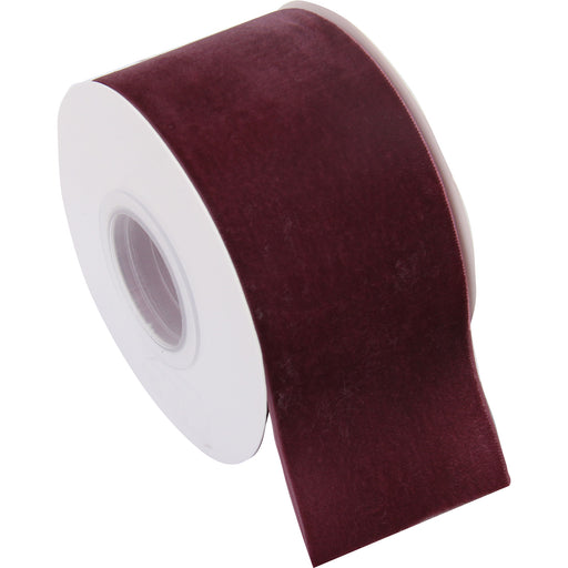 Burgundy Velvet Ribbon - Wide 2 1/4" Roll - 5 Yards - Threadart.com