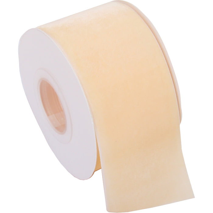 Ivory Velvet Ribbon - Wide 2 1/4" Roll - 5 Yards - Threadart.com