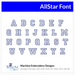 AllStar Font Machine Embroidery Design Set -  Monogramming Alphabet Letters BX Font - Download 9 Formats and 3 Sizes - Threadart.com