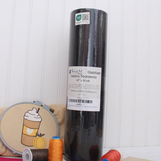 Black Heavy Tearaway Embroidery Stabilizer - 15 inch 25 yd roll - Threadart.com