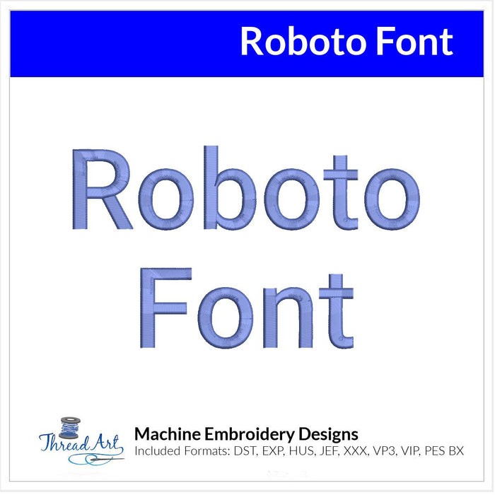 Roberto Font Machine Embroidery Design Set - Alphabet Letters Numbers BX Font - Download 9 Formats and 4 Sizes - Threadart.com