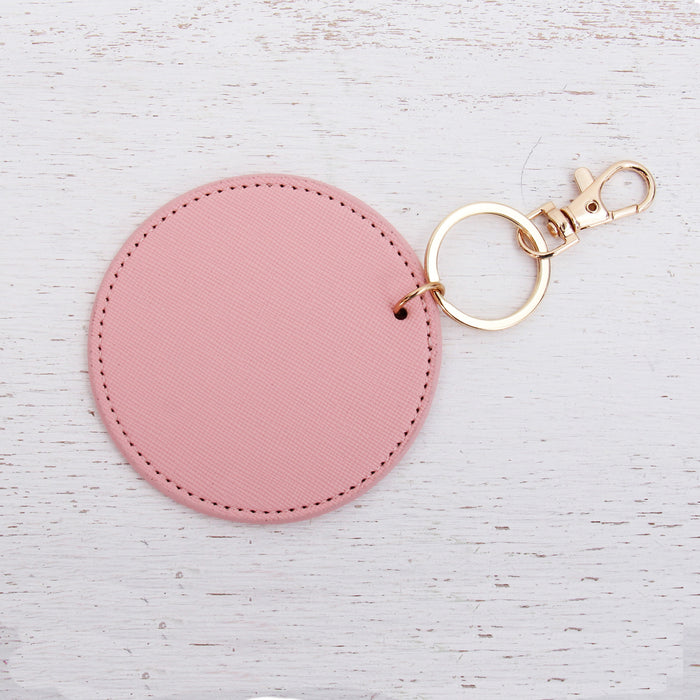 Circle Keychain Bag Pendant - Pink, Ivory, or Black - Threadart.com