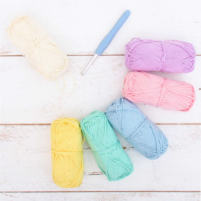 Crochet 100% Pure Cotton Yarn #4 Set  - 6 Pack of Cupcake Colors - Threadart.com