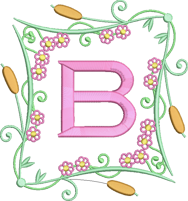 Marshes Monogram Frame Embroidery Design Instant Download - 3 Sizes - 8 Formats - ThreadArt - Threadart.com