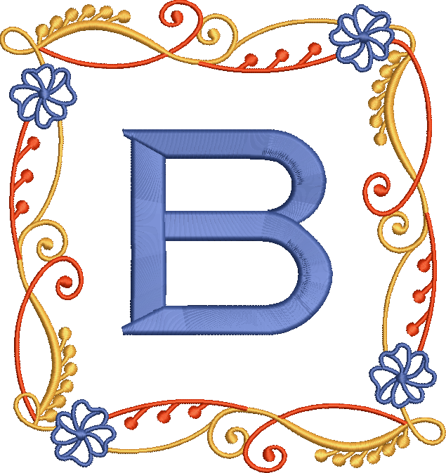 Autumn Floral Monogram Frame Embroidery Design Instant Download - 3 Sizes - 8 Formats - ThreadArt - Threadart.com