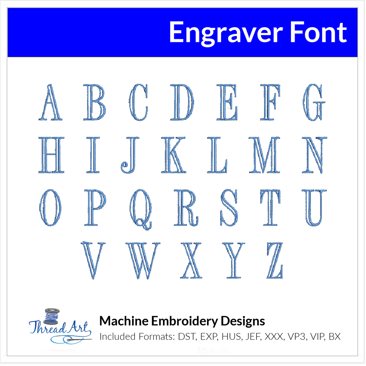 Engraver Font Machine Embroidery Design Set - Monogramming Alphabet Le ...