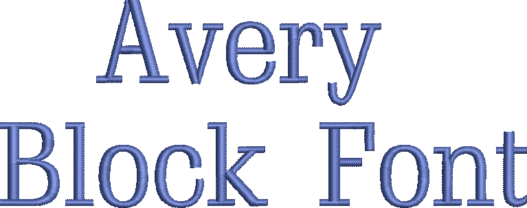 Avery Block Font Machine Embroidery Design Set - Alphabet Letters BX Font - Download 9 Format and 0.75" 1", 1.25" and 1.5" - Threadart.com