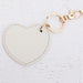 Personalized Heart Keychain Bag Pendant - Pink, Ivory, or Black - Threadart.com