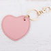 Personalized Heart Keychain Bag Pendant - Pink, Ivory, or Black - Threadart.com