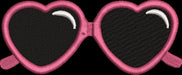 Heart Sunnies Sunglasses Embroidery Design Instant Download Cute Beach Summer - 3 Sizes - 8 Formats - Threadart.com