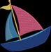 Sailboat Embroidery Design Instant Download Cute Summer Sailing - 3 Sizes - 8 Formats - ThreadArt - Threadart.com