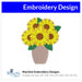 Sunflower Vase Embroidery Design Instant Download Cute Floral Vase - 3 Sizes - 8 Formats - ThreadArt - Threadart.com