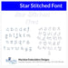 Star Stitched Font Machine Embroidery Design Set -  Upper and Lowercase Letters BX Font - Download 9 Formats and 4 Sizes - 1" to 3" - Threadart.com