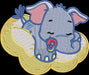 Sleepy Elephant Embroidery Design Instant Download Cute Kids Baby - 3 Sizes - 8 Formats - ThreadArt ED153 - Threadart.com