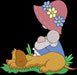 Spring Girl with Puppy Embroidery Design Instant Download Cute - 3 Sizes - 8 Formats - ThreadArt - Threadart.com