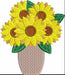 Sunflower Vase Embroidery Design Instant Download Cute Floral Vase - 3 Sizes - 8 Formats - ThreadArt - Threadart.com