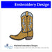 Western Boot Embroidery Design Instant Download Cute Boot in 3 Sizes - 8 Formats - ThreadArt - Threadart.com